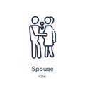 Linear spouse icon from Family relations outline collection. Thin line spouse vector isolated on white background. spouse trendy