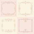 Linear square frame set collection Royalty Free Stock Photo