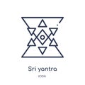 Linear sri yantra icon from Geometry outline collection. Thin line sri yantra icon isolated on white background. sri yantra trendy