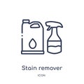 Linear stain remover icon from Cleaning outline collection. Thin line stain remover vector isolated on white background. stain