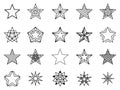 Linear stars vector set Royalty Free Stock Photo