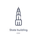 Linear state building icon from Buildings outline collection. Thin line state building vector isolated on white background. state