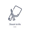 Linear steak knife icon from Kitchen outline collection. Thin line steak knife icon isolated on white background. steak knife Royalty Free Stock Photo