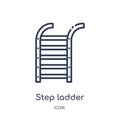 Linear step ladder icon from Industry outline collection. Thin line step ladder icon isolated on white background. step ladder