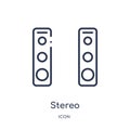 Linear stereo icon from Electronic devices outline collection. Thin line stereo vector isolated on white background. stereo trendy Royalty Free Stock Photo