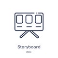 Linear storyboard icon from Cinema outline collection. Thin line storyboard vector isolated on white background. storyboard trendy