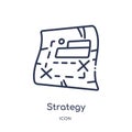 Linear strategy icon from Army and war outline collection. Thin line strategy vector isolated on white background. strategy trendy