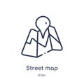 Linear street map icon from Maps and locations outline collection. Thin line street map icon isolated on white background. street