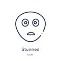 Linear stunned icon from Emotions outline collection. Thin line stunned vector isolated on white background. stunned trendy