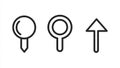 Linear style map navigation icons set includes essential symbols like zoom, location, layers, and more Royalty Free Stock Photo