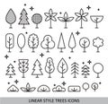 Linear style trees icons