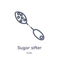 Linear sugar sifter icon from Kitchen outline collection. Thin line sugar sifter icon isolated on white background. sugar sifter