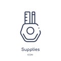 Linear supplies icon from Business and analytics outline collection. Thin line supplies vector isolated on white background. Royalty Free Stock Photo