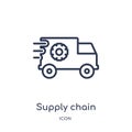 Linear supply chain icon from Delivery and logistic outline collection. Thin line supply chain vector isolated on white background