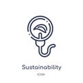 Linear sustainability icon from Ecology outline collection. Thin line sustainability vector isolated on white background.