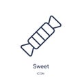 Linear sweet icon from Birthday party outline collection. Thin line sweet vector isolated on white background. sweet trendy Royalty Free Stock Photo