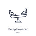 Linear swing balancer icon from Education outline collection. Thin line swing balancer icon isolated on white background. swing Royalty Free Stock Photo