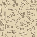 Linear swiss knife tools seamless pattern