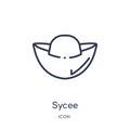 Linear sycee icon from Asian outline collection. Thin line sycee vector isolated on white background. sycee trendy illustration