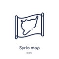 Linear syria map icon from Countrymaps outline collection. Thin line syria map vector isolated on white background. syria map Royalty Free Stock Photo