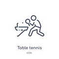 Linear table tennis icon from Free time outline collection. Thin line table tennis vector isolated on white background. table