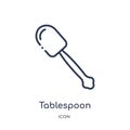 Linear tablespoon icon from Kitchen outline collection. Thin line tablespoon icon isolated on white background. tablespoon trendy