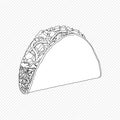 Linear Taco vector illustration Royalty Free Stock Photo
