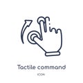 Linear tactile command down gesture icon from Hands and guestures outline collection. Thin line tactile command down gesture icon