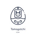 Linear tamagotchi icon from Entertainment and arcade outline collection. Thin line tamagotchi vector isolated on white background