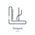 Linear tangent icon from Analytics outline collection. Thin line tangent vector isolated on white background. tangent trendy