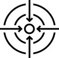 Linear target icon as a concept of an achieved goal