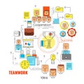 Linear Teamwork Business Strategy Concept