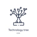 Linear technology tree icon from Artificial intellegence and future technology outline collection. Thin line technology tree