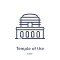 Linear temple of the frescoes icon from Architecture and travel outline collection. Thin line temple of the frescoes vector