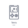 Linear tetris icon from Entertainment and arcade outline collection. Thin line tetris vector isolated on white background. tetris