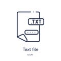 Linear text file icon from Gdpr outline collection. Thin line text file icon isolated on white background. text file trendy