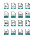 Linear thin vector file format icons collection on white for web and application Royalty Free Stock Photo