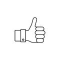 Linear thumb up hand icon