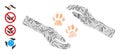 Linear Tiger Care Hands Icon Vector Collage Royalty Free Stock Photo