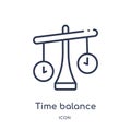 Linear time balance icon from Human resources outline collection. Thin line time balance icon isolated on white background. time