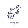 Linear timing belt icon from Industry outline collection. Thin line timing belt icon isolated on white background. timing belt