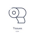 Linear tissues icon from Hygiene outline collection. Thin line tissues icon isolated on white background. tissues trendy