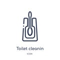 Linear toilet cleanin icon from Cleaning outline collection. Thin line toilet cleanin vector isolated on white background. toilet