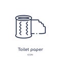 Linear toilet paper cleanin icon from Cleaning outline collection. Thin line toilet paper cleanin vector isolated on white