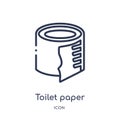 Linear toilet paper icon from Cleaning outline collection. Thin line toilet paper vector isolated on white background. toilet