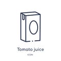 Linear tomato juice icon from Drinks outline collection. Thin line tomato juice vector isolated on white background. tomato juice Royalty Free Stock Photo