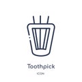 Linear toothpick icon from Hygiene outline collection. Thin line toothpick icon isolated on white background. toothpick trendy Royalty Free Stock Photo