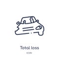 Linear total loss icon from Insurance outline collection. Thin line total loss icon isolated on white background. total loss