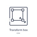 Linear transform box icon from Edit outline collection. Thin line transform box vector isolated on white background. transform box