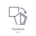 Linear transform icon from Geometric figure outline collection. Thin line transform icon isolated on white background. transform